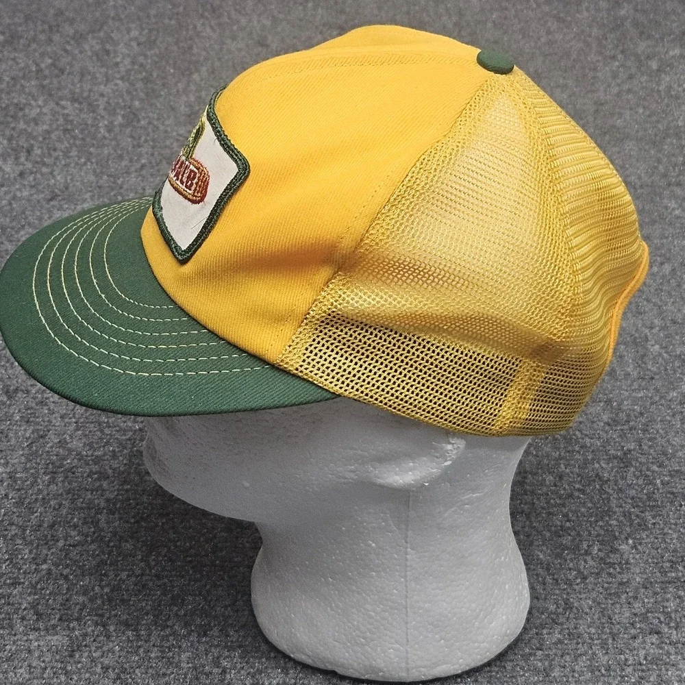 Vintage DeKalb Seed Trucker Hat Swingster Yellow Green Winged Corn‎ Made in USA